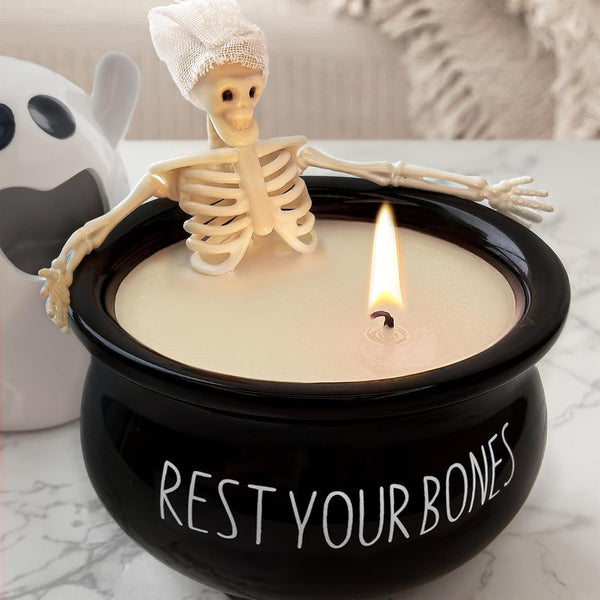 Halloween Decorations Indoor - Cute Skeleton Candles Decor1