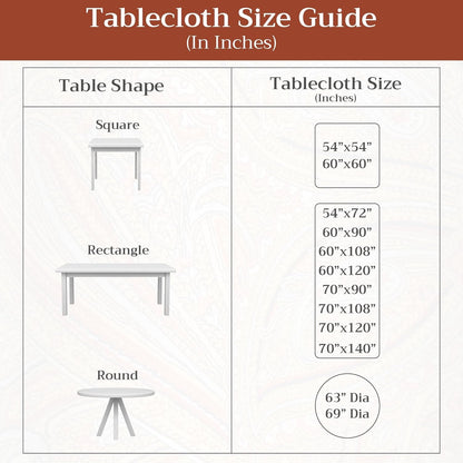 Table Cloth Rectangle Table Reusable 100% Cotton 60"X108"7
