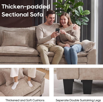 Oversized Modular Sectional Sofa，Khaki：157" U Shaped8
