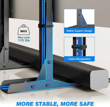 Universal TV Stand Mount for 20-70 Inch Flat Curved Tvs | Height Adjustable Tabletop TV Stand, Replacement TV Feet with Cable Management, Holds 110 Lbs, Max VESA 800X600Mm4