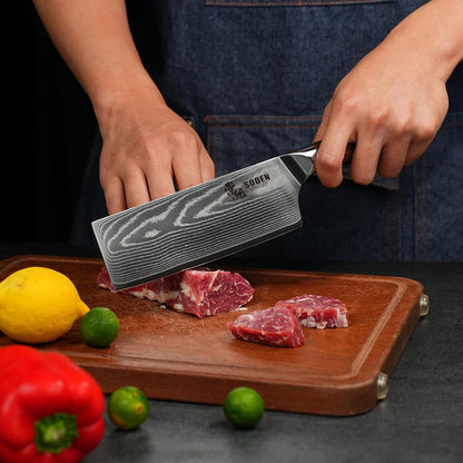 7" Meat Cleaver Knife VG-10 Damascus Steel4