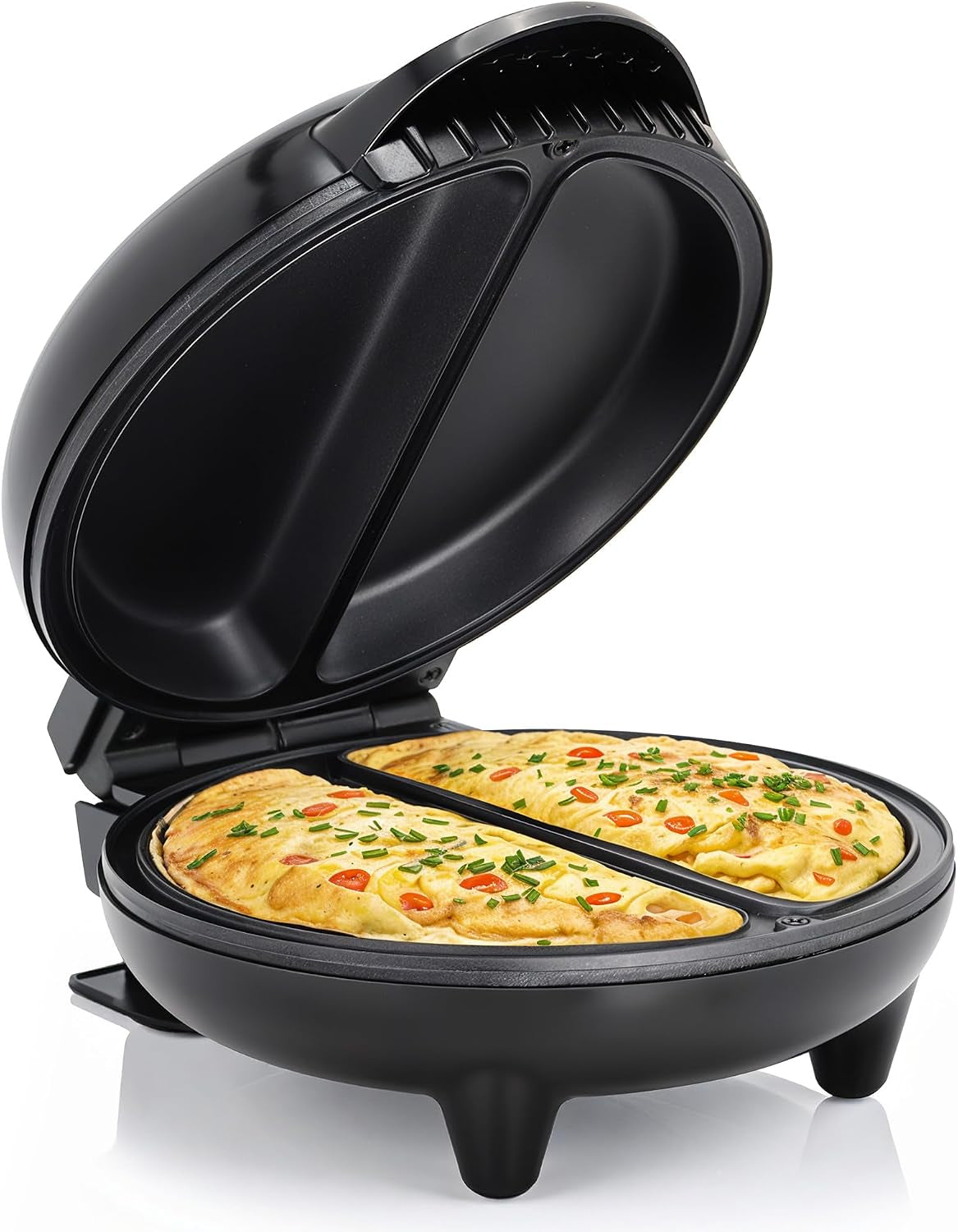 eom205-non-stick-omelet-frittata-maker-6-5-inch-black-makes-2-individual-omelets-frittatas-or-snack-pockets-at-once-steel-cooking-plates-for-quick-breakfasts