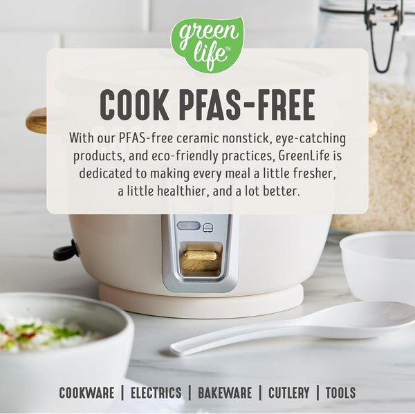 Rice Cooker with Removable Pfas-Free Ceramic Nonstick Pot, 3-Cups Uncooked/6-Cups Cooked, Grains & Oatmeal Multicooker, Compact One-Switch Design, Auto Keep Warm, Easy Clean, Cream11