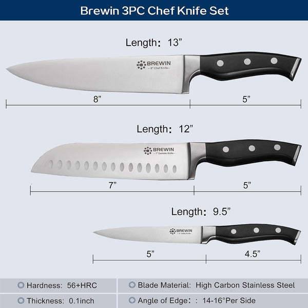 Professional Kitchen Knives, 3PC Chef Knife Set Sharp Knives for Kitchen High Carbon Stainless Steel, Japanese Cooking Knife with Gift Box5