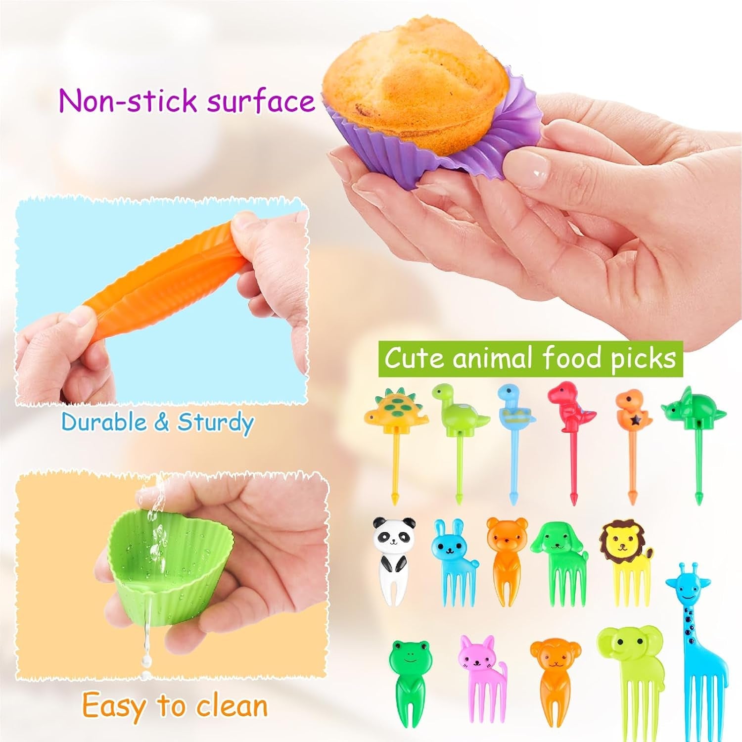 100pcs-silicone-lunch-box-dividers-for-kids-fun-bento-box-accessories-set