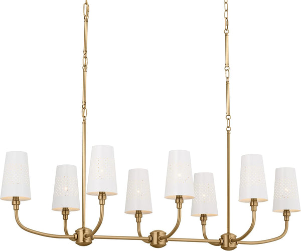 Adeena 8-Light Linear Chandelier Light, Brushed Natural Brass4