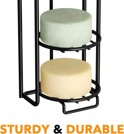 4 Tier Shampoo Bar Holder for Shower, Self Draining Soap Bar Holders Caddy for Bathroom Wall and Kitchen Sink, Shampoo Bar Dish Rack, Stainless Steel Bar Soap Holder (Black)6