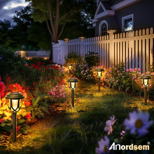 Solar Garden Light Outdoor：6 Pack LED Waterproof Pathway Lighting - Uniquely Designed Modern Durable Decorative Lights for Lawns Walkways Backyards - Gifts for Gardening Enthusiasts6