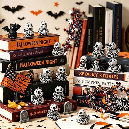 50Pcs Halloween Mini Ducks, Tiny Skeleton Ducks to Hide for Party Decor | Mini Halloween Ducks Spooky Resin Duck Figurines Small Skeleton Figures for Crafts Halloween Decorations, Garden Home Decor4