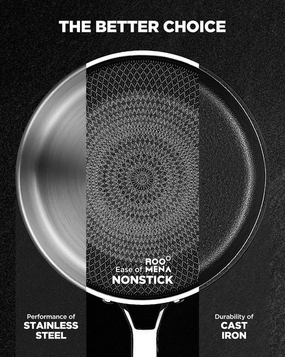 Pots and Pans Set Hybrid Stainless Steel, 17PC Nonstick Tri-Ply Cookware Set W/Frying Pan, Dishwasher & Oven Safe, Pfoa-Free, Metal Utensil Safe, Suitable for All Cooktops6