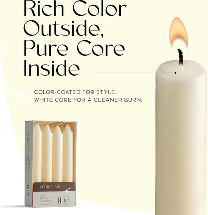 Ivory Candlesticks, Pack of 8, 6 Inch Taper Candles3