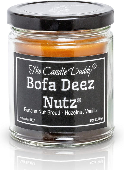 Bofa Deez Nutz- Funny- Banana Nut Bread N Hazelnut Vanilla- Scented Candle- Double Pour- 6 Ounce- 40 Hour Burn Time1