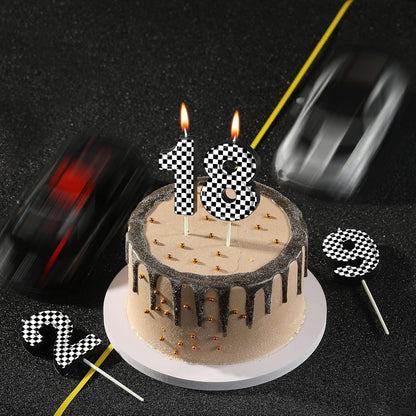 2.76 Inch Number 3 Racing Birthday Candles, Cool Racing Themed Number Candles, Cake Number Candles, Party Celebration, Style Candle3