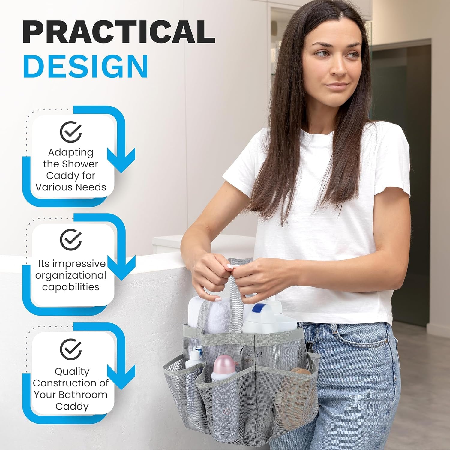 mesh-shower-caddy-7-pocket-portable-organizer-tote-for-college-dorm-gym-travel-bathroom-quick-dry-collapsible-lightweight-shower-bag-with-handle-gray