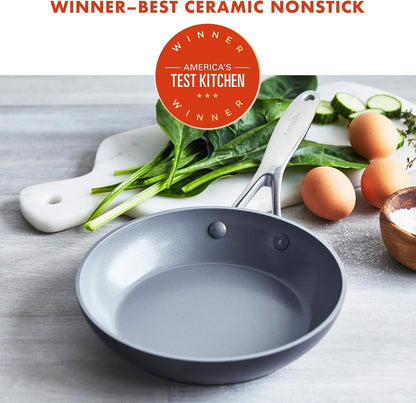 Valencia Pro 8" Ceramic Nonstick Frying Pan Skillet, Hard Anodized | Pfas-Free Nonstick, Induction Ready, Compatible with All Stovetops, Eggs & Omelets, Dishwasher Safe, Oven Safe up to 600F2