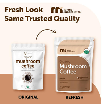 Organic Instant 10 in 1 Mushroom Coffee Powder, 28 Ounce (317 Servings) | Premium Arabica Coffee with Lion’S Mane, Chaga, Reishi & More2