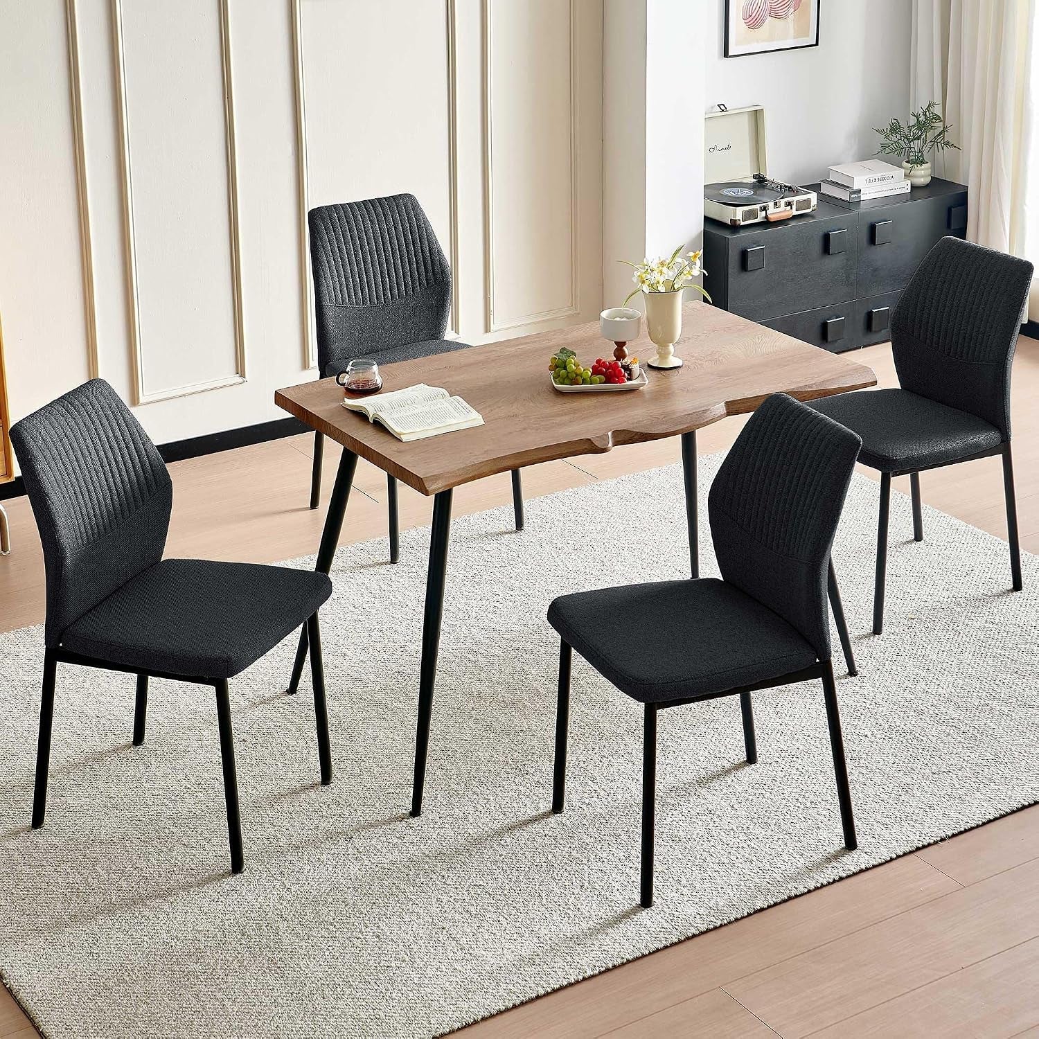 dining-table-set-for-4-modern-wood-irregular-rectangle-dining-table-linen-fabric-dining-chairs-4-table-and-chairs-set-of-4-for-kitchen-dining-room-black