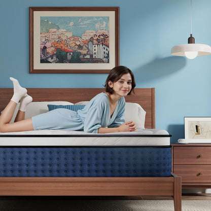 Queen Mattress, 12 Inch Hybrid Queen Size Mattress in a Box, Medium Firm, Cooling Gel Memory Foam, Individual Pocket Spring for Motion Isolation/Lumbar Support & Pressure Relief, Certipur-Us5