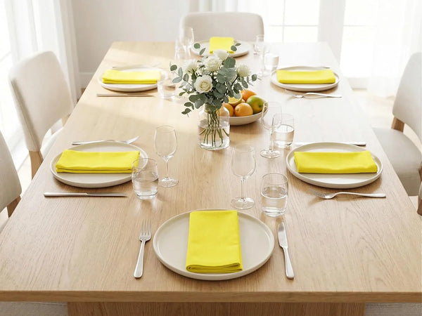 Cloth Dinner Napkins 18X18 In, Set of 12, Yellow7