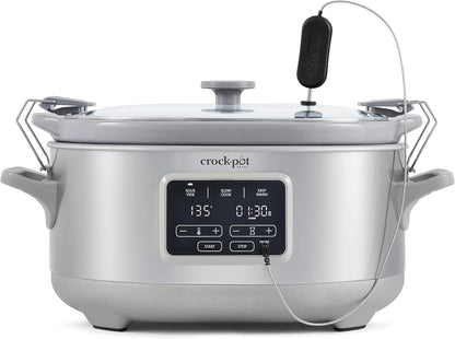 Crock-Pot 7-Quart Cook & Carry Slow Cooker with Sous Vide Function, Family-Sized Slow Cooker Warms up to 30 Hours, Modern Digital Display, Travel-Proof Locking Lid & Removable Temperature Probe1