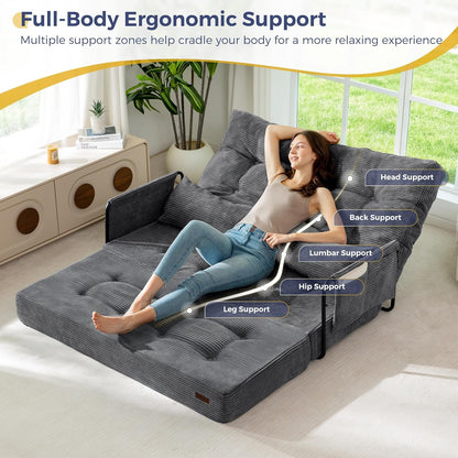 Adjustable Folding Sofa Bed Couch with 2 Pillows, Dark Grey6