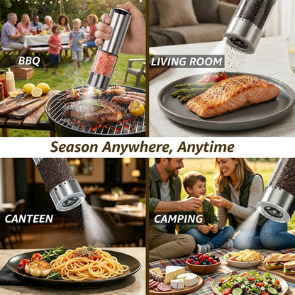 Electric Salt and Pepper Grinder Set Type-C Charging, 6 Levels, LED Light7