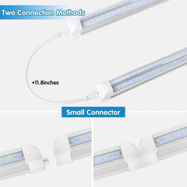 Led Shop Light, Led Garage Light,2Ft 25W 6500K Daylight 3200LM Linkable Clear Cover Integrated V-Shape for Shop under Cabinet Office General Lighting,Cool White(4-Pack)4