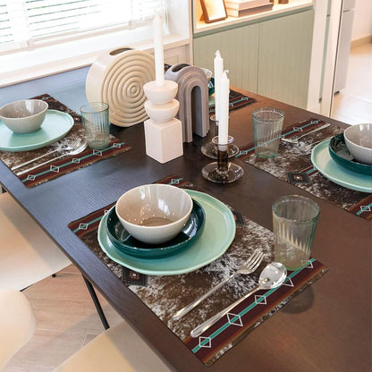 Western Aztec Placemats Rectangle Linen Table Placemet Set of 46