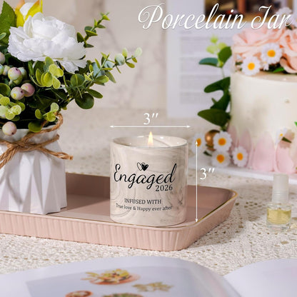 Engagement Gifts - Gift for Newly Engaged Couples, Fiance Gifts for Women, Bridal Shower, Wedding Bride Gift - Engaged Present 6 Oz Engaged 2026 Lavender Ceramics Candle5