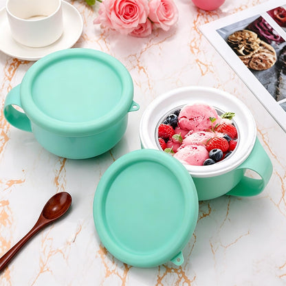 2Pcs Silicone Lids for Dash My Mug, 5.9In Bpa-Free Silicone Bowl Covers | Storage Cookware Lids Replacement for Dash Ice Cream Maker Mug (Light Green)7