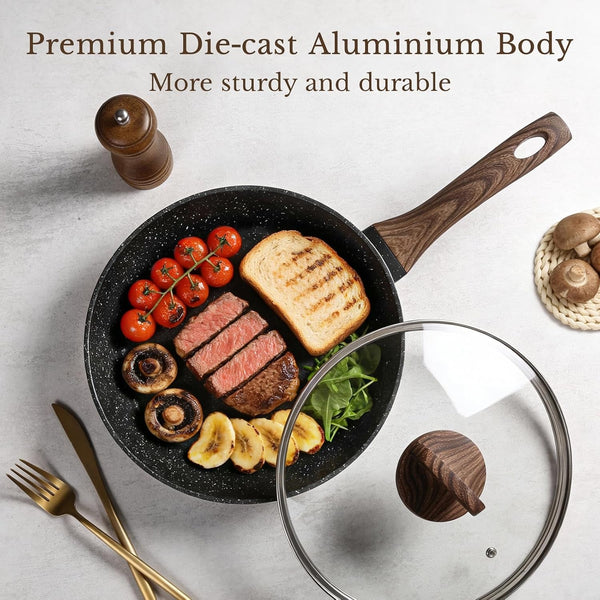 25 Pcs Pots and Pans Set, Nonstick Ceramic Cookware Sets, Healthy Non-Toxic, Large Capacity, Induction Compatible, Cooking Set with Frying Pans & Saucepans, PFAS/PTFE/PFOA Free, Classic Black8
