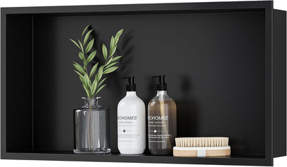 Stainless Steel Shower Niche Matte Black 24"X12" No Tile Needed1