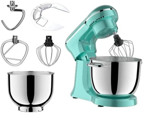 3-IN-1 Electric Stand Mixer,4.8Qt 12 Speeds Tilt-Head Food Mixer with Dough Hook,Whisk & Beater - Large Kitchen Stand Mixers for Baking Bread, Cakes,Perfect Gifts for New Home (Blue-10 Speeds)8