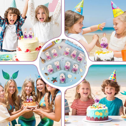 Purple Number 5 Candles Mermaid Birthday Candle 5Th Birthday Cake Topper Cupcake Decorations for Girls and Women Party Decor Anniversary Celebrations Supplies Favors6