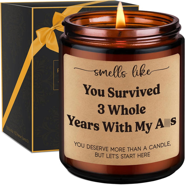 Leather Anniversary, 3Rd, 3 Year Anniversary Candle Gifts for Him, Her1