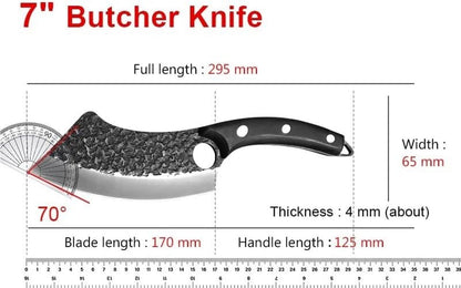 Meat Cleaver, 7 Inch Forged Kitchen Knife Handmade Meat Cleaver Stainless Steel Full-Tang Butcher Boning Fishing Knives Cooking Cutter Knives2