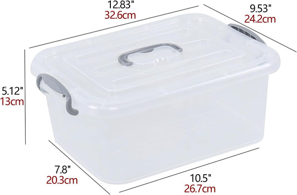 2-Pack Clear Storage Latch Box, Plastic Containers with Lids, 8 L3