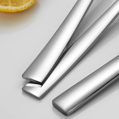Silverware Set for 2,  10-Piece Stainless Steel Flatware Cutlery Set, Square Edge Kitchen Utensil Include Knives/Forks/Spoons, Tableware for Home/Hotel, Mirror Polished Dishwasher Safe4