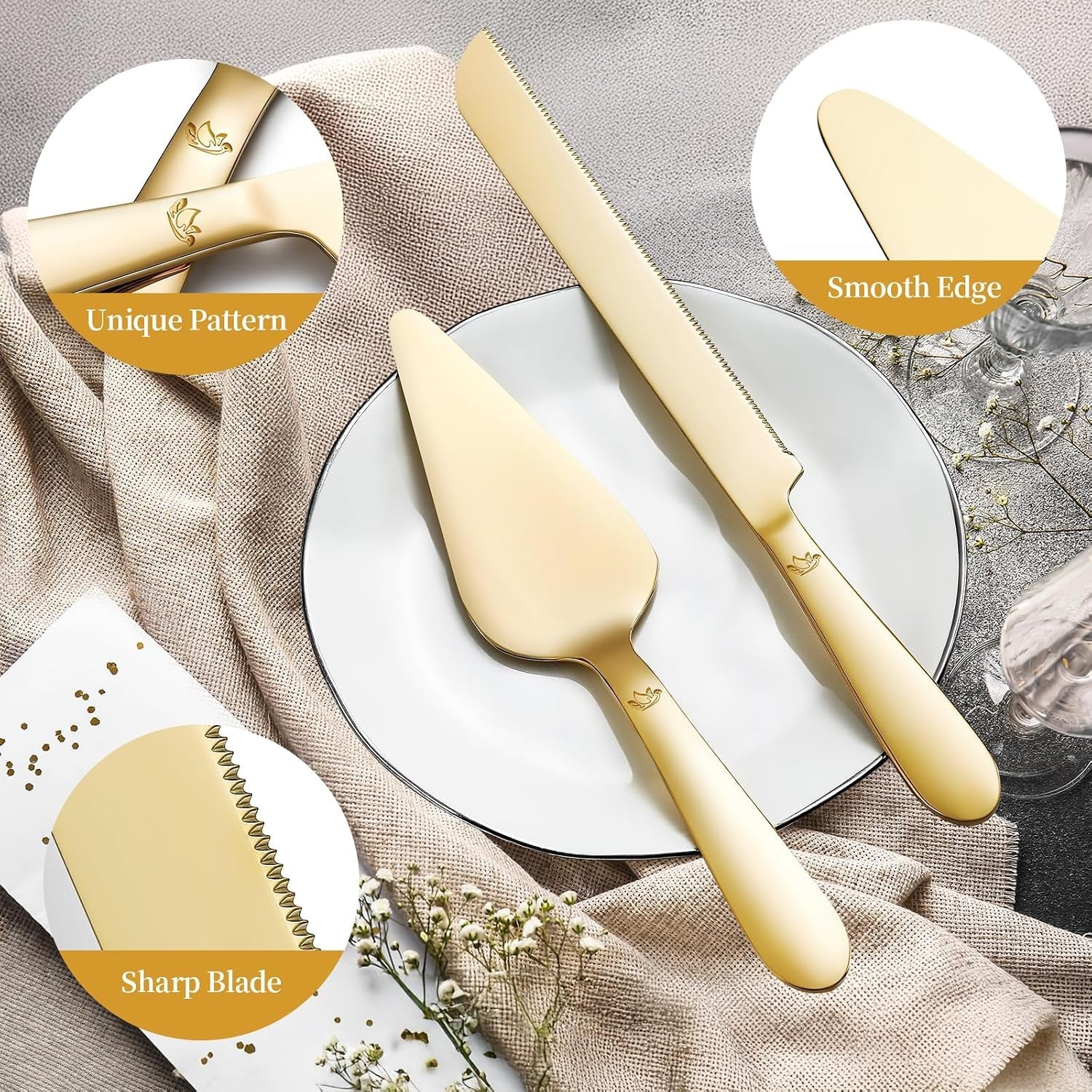 wedding-cake-cutting-set-extended-thickened-knife-and-server-gold-2-pcs-13-0-cutter-10-49-spatula-food-grade-stainless-steel-rounded-edges-rust-proof-sturdy-for-birthday-anniversary