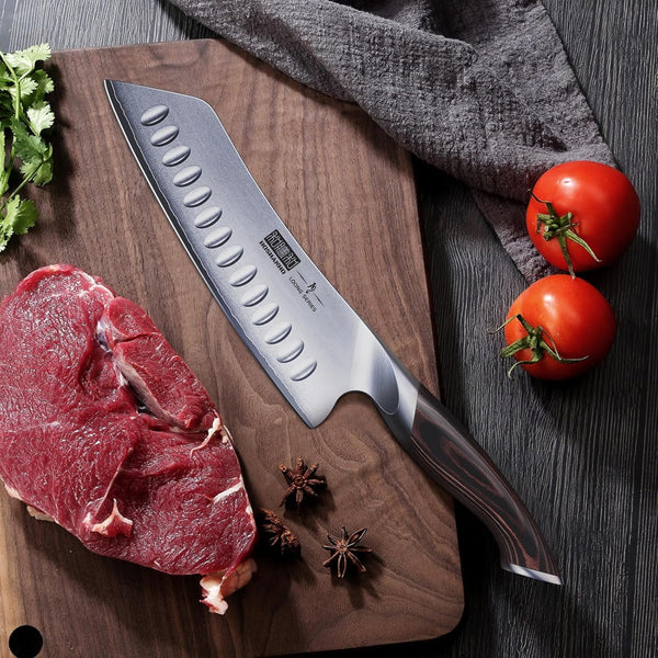 7 Inch Japanese Chef Knife, Ultra Sharp Kitchen Santoku Knives5
