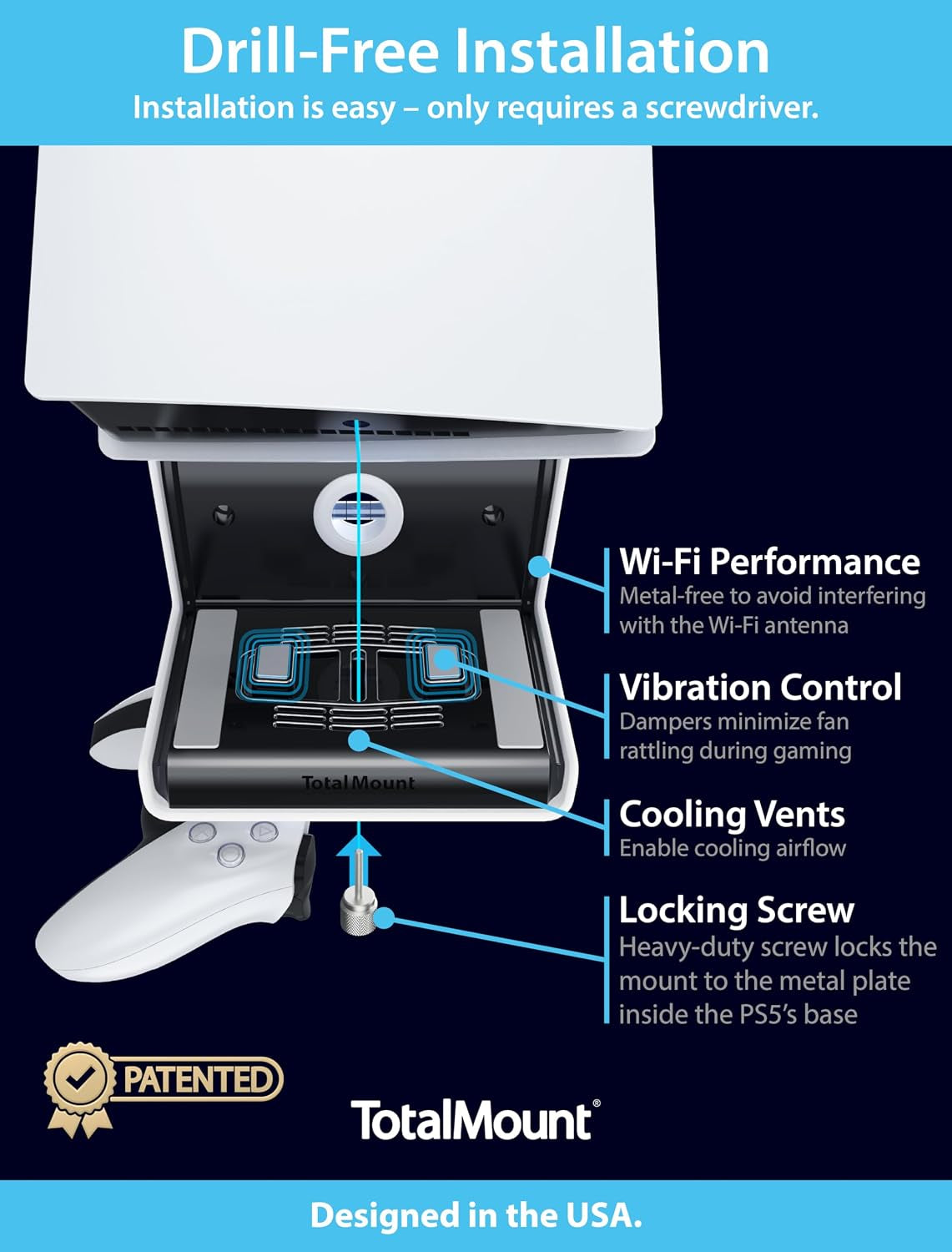 for-all-ps5-models-premium-cooling-level-stops-vibration-designed-in-usa-wall-mount-compatible-with-all-ps5-models-including-slim-pro-and-original-dampers-minimize-fan-rattling