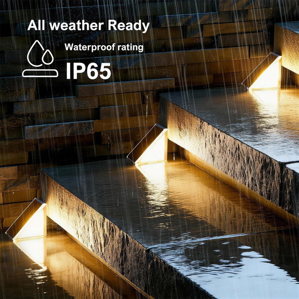 6 Pack Solar Step Lights Outdoor Waterproof, Solar Stair Lights,Gray5