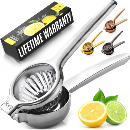 Lemon Squeezer Stainless Steel with Premium Quality Heavy Duty Solid Metal Squeezer Bowl - Large Manual Citrus Press Juicer and Lime Squeezer Stainless Steel - by1