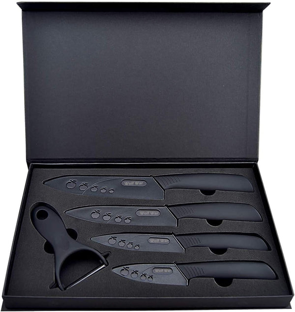 Ceramic Knife Set with Protective Cover, Kitchen Knife Set with 4-Piece Knife and 1 Peeler, Chef'S Knife Sets for Meat, Fruit, Vegetables5
