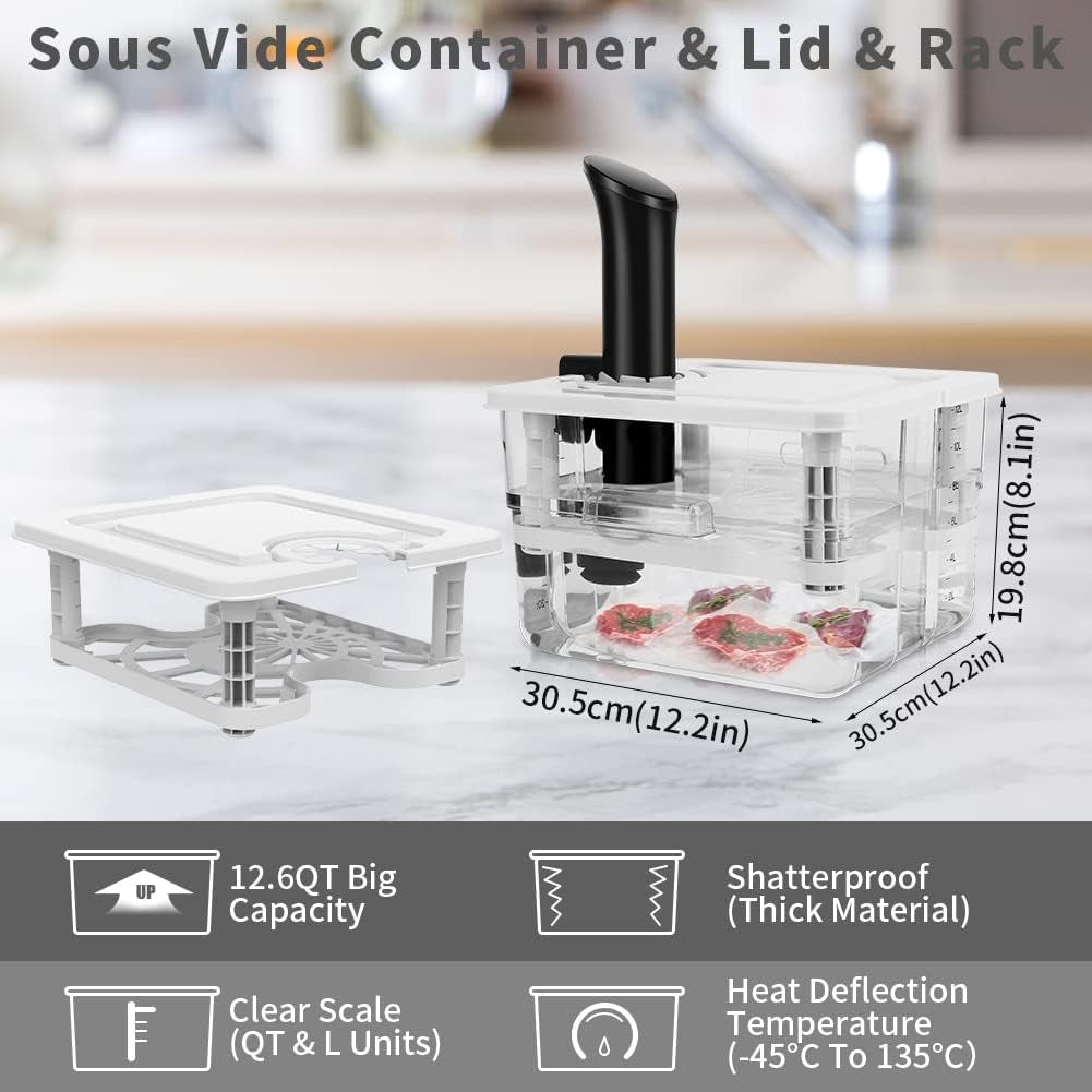 sous-vide-container-12-6-qt-with-lid-and-rack-slow-cooker-container-complete-kit-with-lid-and-rack-minimal-water-evaporation-compatible-with-most-sous-vide-machines