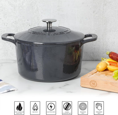 Gatwick 4 Quart Enamel Cast Iron Dutch Oven - Grey6