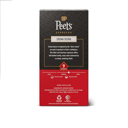 Peet'S Coffee, Medium Roast Espresso Capsules, Compatible with Nespresso Original Machine, 100% Arabica Coffee - Crema Scura Intensity 9, 50 Count (5 Boxes of 10 Espresso Capsules)13