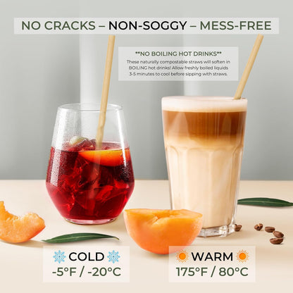 Biodegradable Sugarcane Disposable Straws, Plastic-Free, 150 Count | 100% Compostable, Eco-Friendly Drinking Straw | 7.8” Natural Sugar Fiber Straws, Smoothie Straw for Home, Restaurant, Parties4