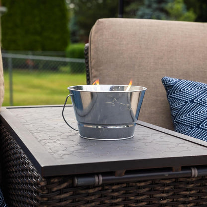 Citronella Candle Bucket for Outdoors, Triple-Wick Galvanized Metal3