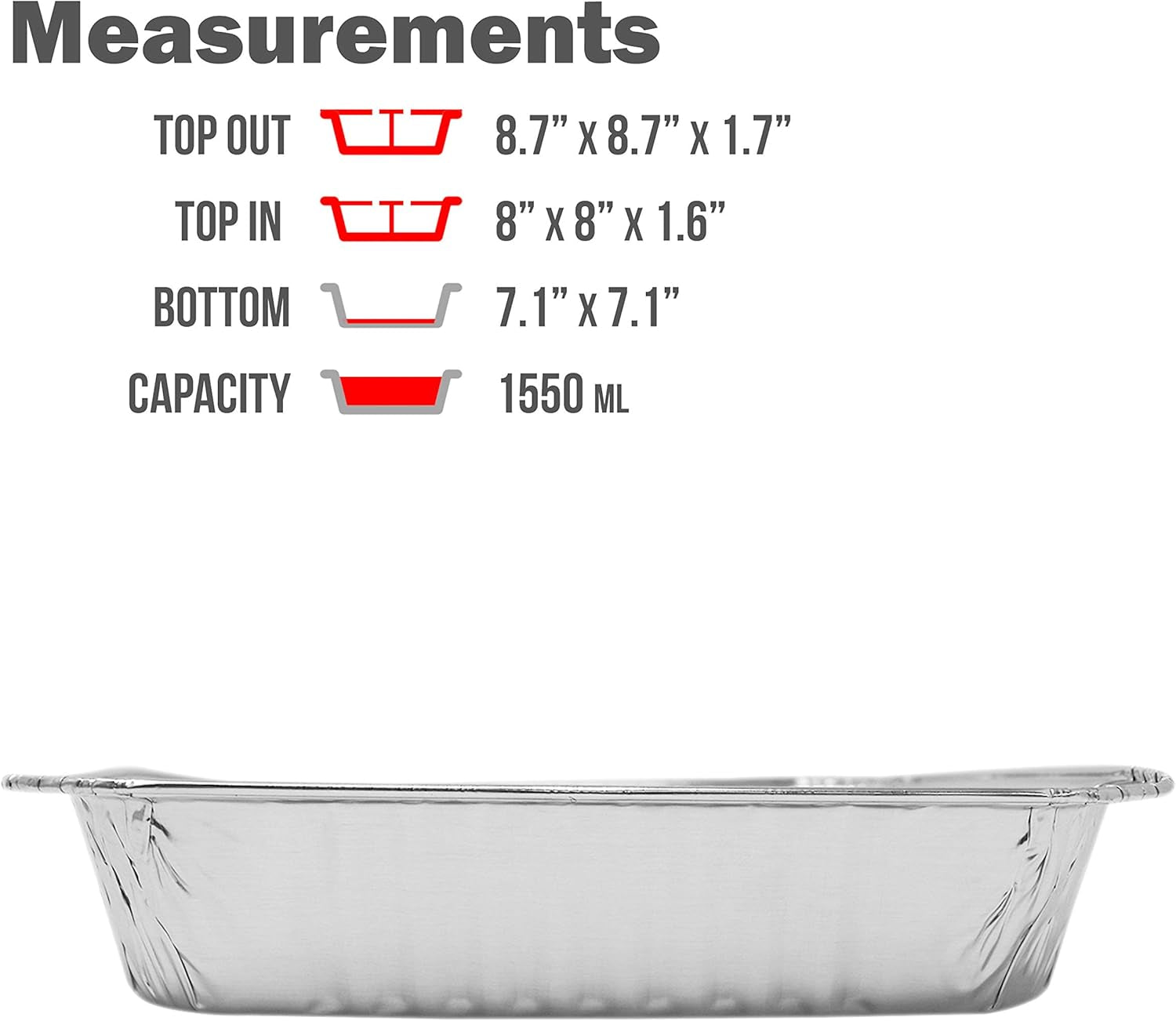 35-pack-8-x-8-square-baking-cake-pans-with-plastic-dome-lids-heavy-duty-l-disposable-aluminum-foil-tins-l-portable-food-containers-l-perfect-for-roasting-oven-toaster-cooking